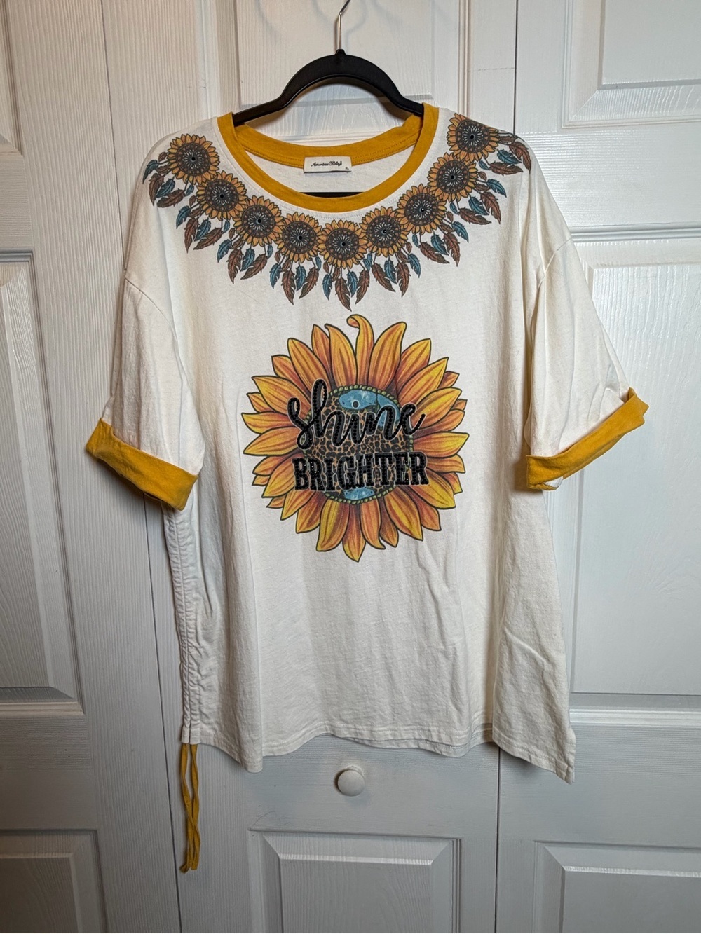 American Bling Shine Brighter Sunflower Graphic Tee XL 100% Cotton - Picture 3 of 12